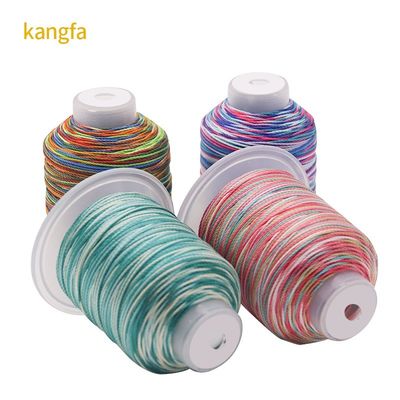 High Temperature Resistant 100G Weight 15ply Rainbow Weaving Crafts Polyester Thread