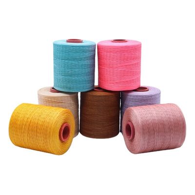 100% Polyester Flat Braided Sewing Yarn For Leather Braided Wax Thread 240 Colors