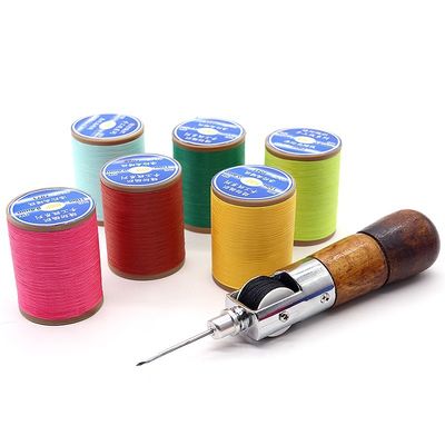 Polyester 0.8mm Flat Wax Thread for Hand Sewing Leather DIY Small Roll Manual Thread