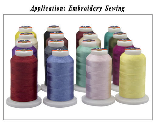 4000 Yard 120D/2 Filament Polyester Thread for Embroidery Machine 720 Dyed Colors