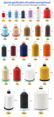 100% Polyester Chemical Resistance Sewing Thread for Leather 30g Strength Polyester