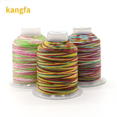 High Temperature Resistant 100G Weight 15ply Rainbow Weaving Crafts Polyester Thread