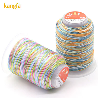 30g 15ply Spun Polyester Thread for High Tenacity Rainbow Weaving Crafts from Supply