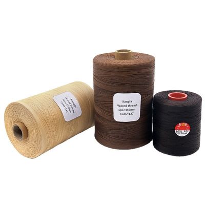 1kg Per Cone Flat Wax Thread 150D/16 Polyester for Leather Goods Chemical Resistance