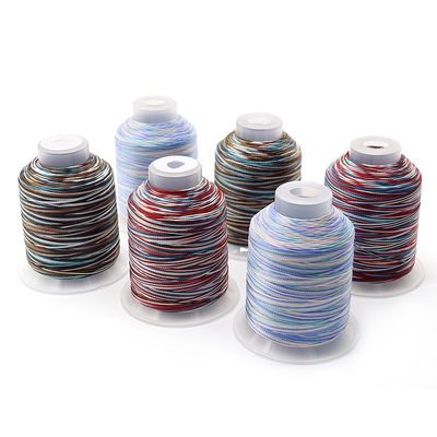 Supply Multicoloured Polyester Thread 15ply 172m Length/cone for Rainbow Weaving Crafts