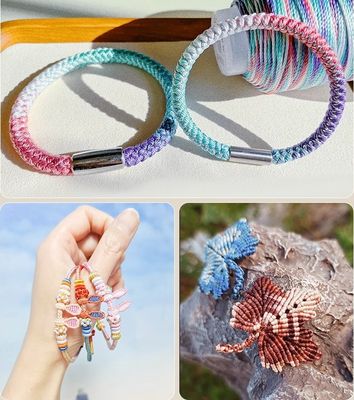 Supply Multicoloured Polyester Thread 15ply 172m Length/cone for Rainbow Weaving Crafts
