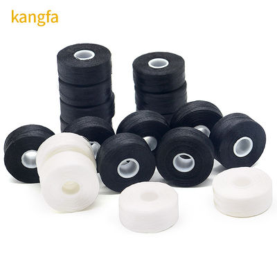 Kangfa 100% Polyester White 75d/2 144pcs/box L Size Polyester Pre Wound Bobbin Thread For Embroidery