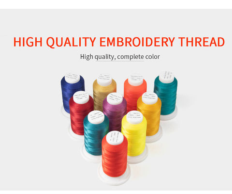 1000Y Small Cone Multi Color Polyester Embroidery Thread 120d/2 for Embroidery Machine