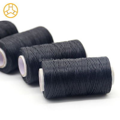 Black 50m 100% Polyester 150D Hand Stitched Leather Flat Wax Thread with Dyed Pattern