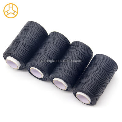 Black 50m 100% Polyester 150D Hand Stitched Leather Flat Wax Thread with Dyed Pattern