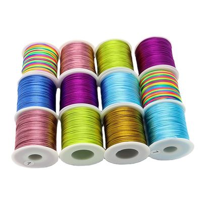 Wire Wrapped 100% Polyester Bracelet with 2023 Design and Singal Color or Rainbow Color