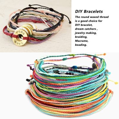 30g One Roll Round Wax Thread DIY Handmade 0.65MM Leather Sewing Polyester Thread