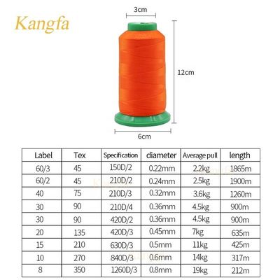 240 Color Options High Tenacity Tex135 Polyester Sewing Thread for Leather Sewing