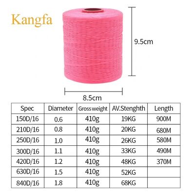 100% Polyester Spun Yarn Type 210d Wax Thread for Sewing Shoes and Leather Bags Discount