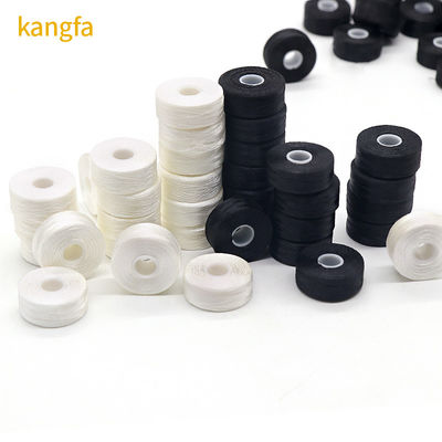 144pcs/box L type side less White 75D/2 100% Polyester Pre-wound Bobbins Threads for Shoes
