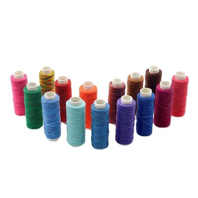 100% Polyester Leather Round Waxed Thread for Hand-sewn Leather Articles 0.45mm 85 Colors