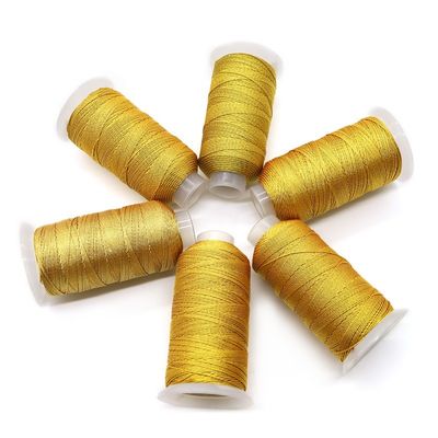High Tenacity Braided Embroidery Thread for Embroidery Machines Golden Shades Silver