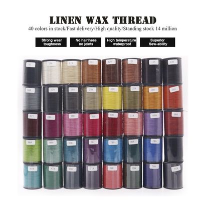 35g Weight Plastic Cone Linen Waxed Thread for Leather Sewing 70m in Cone Material