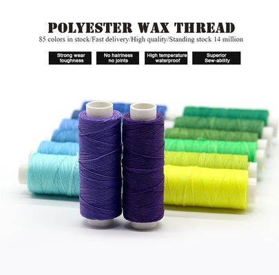 12g 60m Spun Yarn Sewing Hand Stitching Waxed Thread for Leather DIY 80 Colors Custom Made