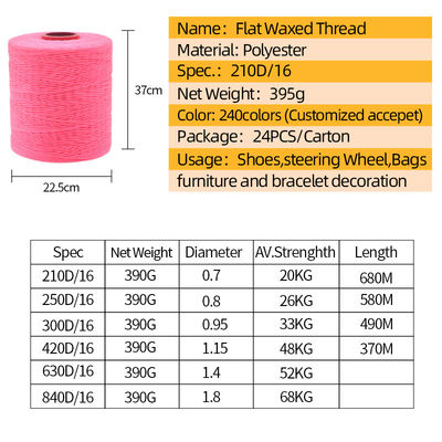 High Temperature Resistant Filament Yarn Type Waxed Thread for Sewing High Durability