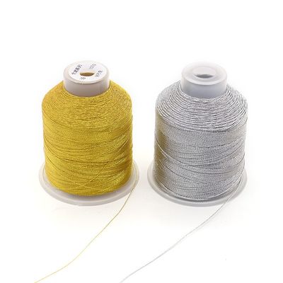 Sparkling Metallic Embroidery Thread for Machines Cords and Braids in Golden Shades