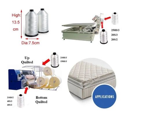 White 500g 40/2 Bottom Thread for Mattress Sewing 100% Polyester Sewing Thread