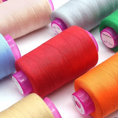 3000 Yards Black Sewing Thread 2 Pack 100% Polyester Spools for Knitting and Handmade Products MERCERIZED