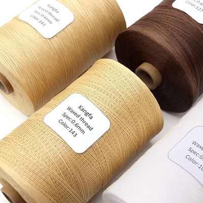 100% Polyester 1kg Color Hand Sewn Flat Wax Thread For Leather goods with 240 colors