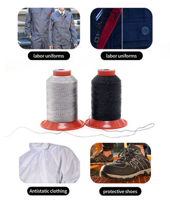 100% Polyester Anti-static Conductive Thread for ESD Fabric Garment Thread diameter 0.45mm