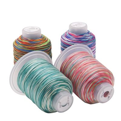 Low Shrinkage 100% Polyester Multi Color Sewing Threads for Yarn Count 3Plys Weaving Crafts