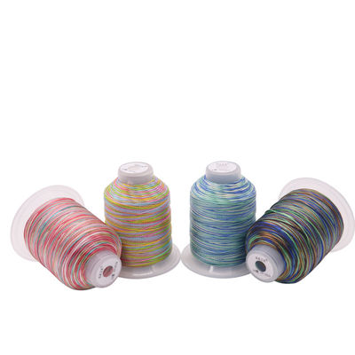 Plastic Cone Material Multi Color Rainbow High Tenacity Polyester Sewing Thread Spool