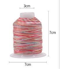 Plastic Cone Material Multi Color Rainbow High Tenacity Polyester Sewing Thread Spool