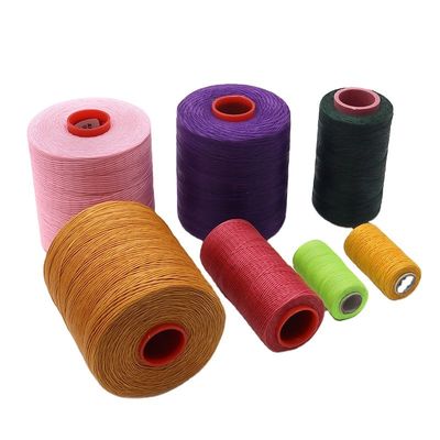 Weaving 0.8MM 100% Polyester Waxed Thread for Leather Sewing 210D/16 Flat Waxed Thread