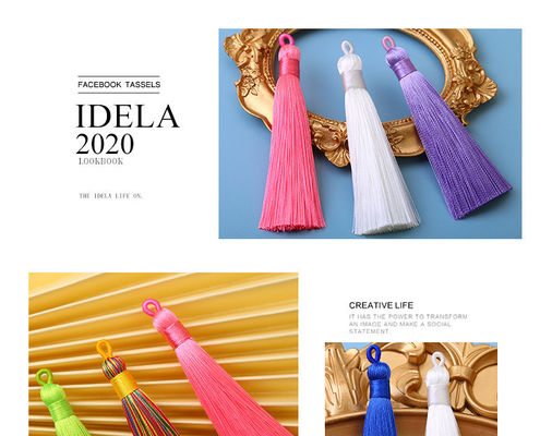 Antistatic Brush Dyed Color 8cm Silk Tassel Fringe Key Chain for Party Bag Decoration