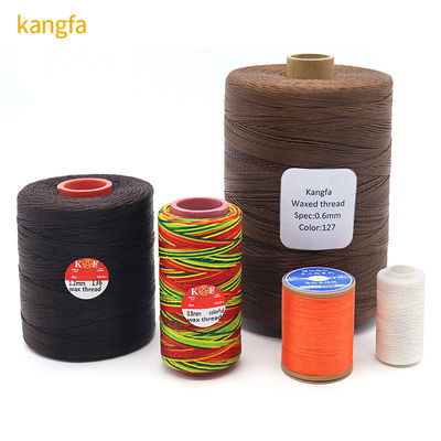 Black 0.6mm 1mm 100% Polyester Flat Waxed Braided Thread for Leatherware Waterproof