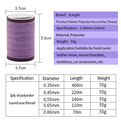 85 Color Pattern Dyed High Strength Bracelet Bangle Wax Thread for Hand-sewn Leather Bags
