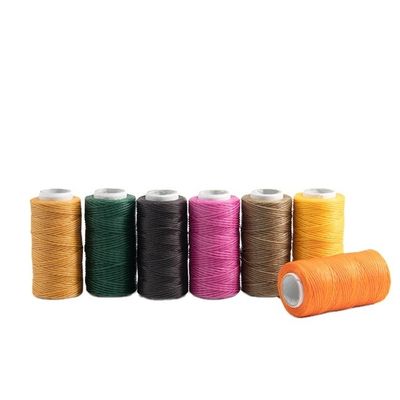Knitting 0.8MM 210D Core Spun Yarn High Tensile Polyester Fiber Flat Braided Wax Thread