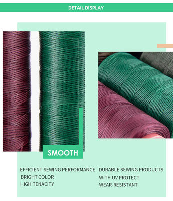 210D/16 High Tenacity 200M Flat Polyester Waxed Thread 1mm For Shoes Sewing Leather