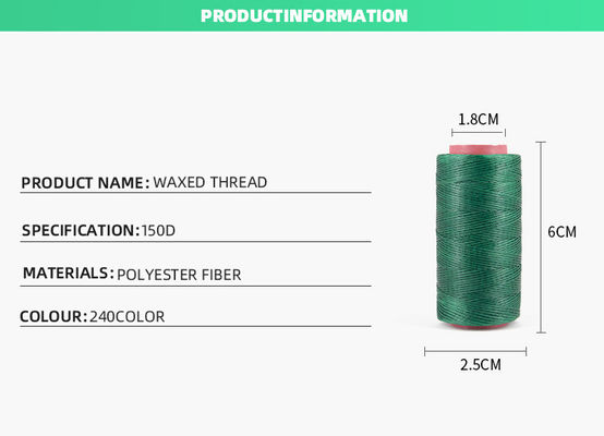 210D/16 High Tenacity 200M Flat Polyester Waxed Thread 1mm For Shoes Sewing Leather