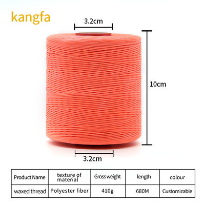 100% Polyester Nylon Waxed Thread For Sewing Shoes Dyed Color