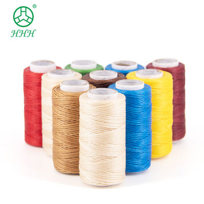 Flat Waxed Braided Thread Waterproof Black Polyester Yarn for Leatherware 0.45mm Sewing