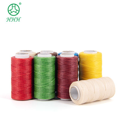 Flat Waxed Braided Thread Waterproof Black Polyester Yarn for Leatherware 0.45mm Sewing