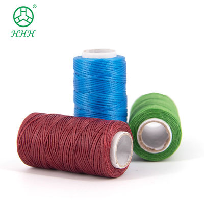 Flat Waxed Braided Thread Waterproof Black Polyester Yarn for Leatherware 0.45mm Sewing