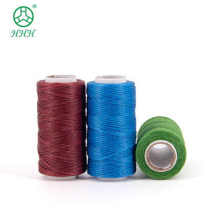Flat Waxed Braided Thread Waterproof Black Polyester Yarn for Leatherware 0.45mm Sewing