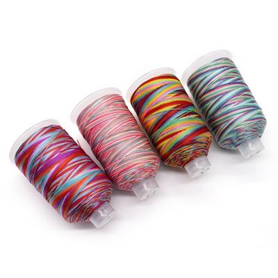 250g Multicolor Rainbow Thread 100% Polyester For Weaving Crafts Domestic Sewing Thread