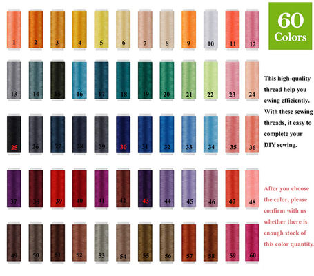 60 Colors Rainbow Polyester Sewing Thread For DIY Machine Embroidery UV Protect