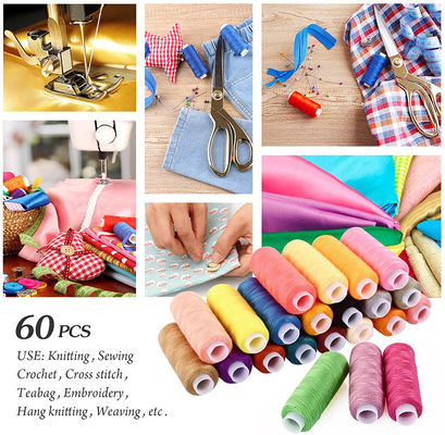 60 Colors Rainbow Polyester Sewing Thread For DIY Machine Embroidery UV Protect